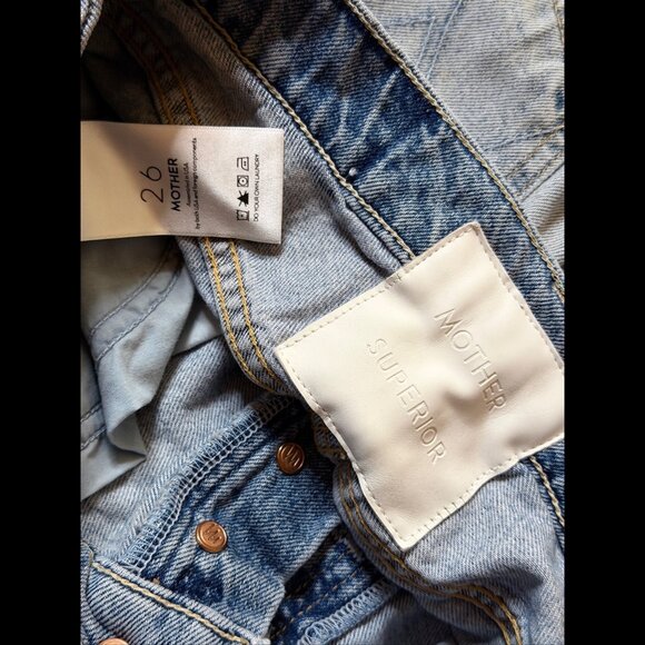 Mother Jeans 26 Womens Blue Huffy Flood High Rise Rigid Denim Light Wash - Picture 8 of 12